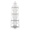 Ornate 4-Tier Metal Corner Bakers Rack Kitchen Dining Shelf