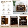 Rustic Brown Detachable 9 Bottle Wine Rack Kitchen Buffet Storage Cabinet