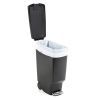 Black 10-Gallon Narrow Kitchen Trash Can with Easy Step-on Lid