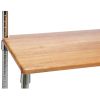 Metal Backers Rack with Storage Shelves and Solid Wood Cutting Board