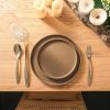 16-Piece Stoneware Dinnerware Set in Matte Brown - Service for 4