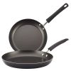 Farberware 2-Piece Easy Clean Aluminum Non-Stick Frying Pan/Fry Pan/Skillet, Black