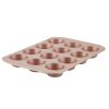 Farberware Nonstick Bakeware Muffin Pan, 12-Cup, Rose Gold