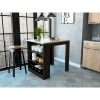 Elkins 3-Drawer Kitchen Island Black Wengue and Pine