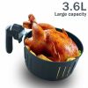 1500W 5-Quart Air Fryer with LCD Touch Screen; Black