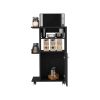 Clip Kitchen Cart, Single Door Cabinet, Four Casters -Black