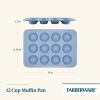 Farberware Easy Solutions 12 Cup Nonstick Bakeware Muffin Pan, Blue