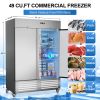 54" Wide Commercial Freezer 49 Cubic Feet Upright Freezer with 6 Adjustable Shelves