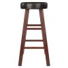 Maria 2-Pc Cushion Seat Counter Stool Set; Espresso & Walnut