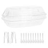 Fruit Ice Serving Tray Chilled Veggie Tray Shrimp Cocktail Serving Dish Appetizer Party Serving Platter Cold Food Buffet Server with Lid and 4 Compart