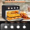 Geek Chef Air Fryer Oven ; Countertop Toaster Oven; 3-Rack Levels; 4 mechinical knobs; Black housing with single glass door(24 QT 1700W)